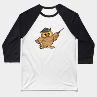 Owl as Teacher with Pointer Baseball T-Shirt